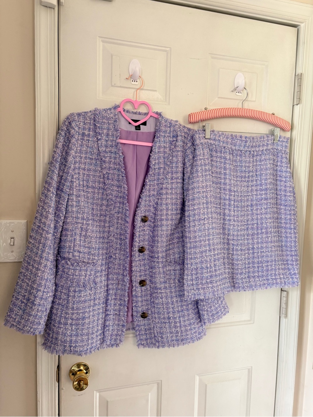 Ann Taylor Purple Tweed Skirt Suit Size XS/S - Picture 5 of 15